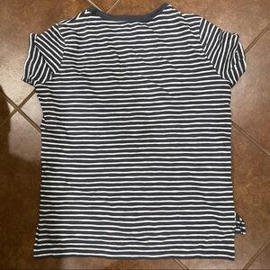 Old Navy Black and White Striped Short Sleeve Tee